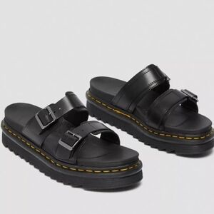 Black Double Strap Platform Sandals